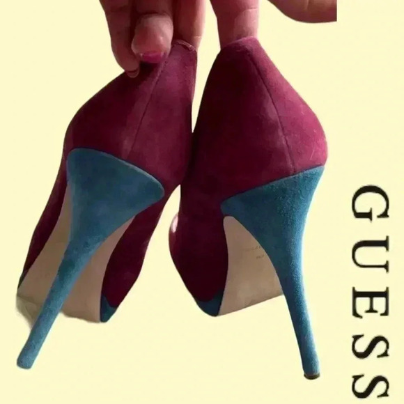 Guess  Colour Block Suede Heels - Picture 7 of 11